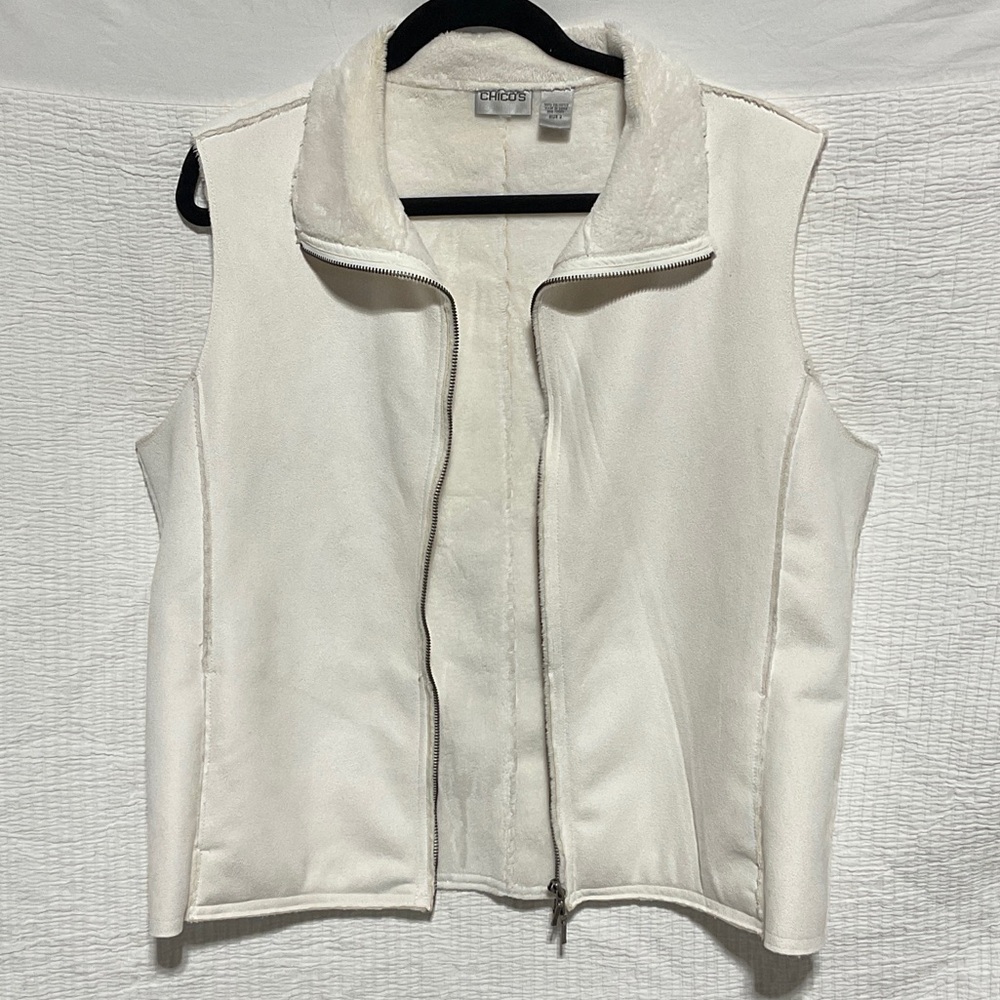 Chico's Women's Ivory Zip-Up Vest